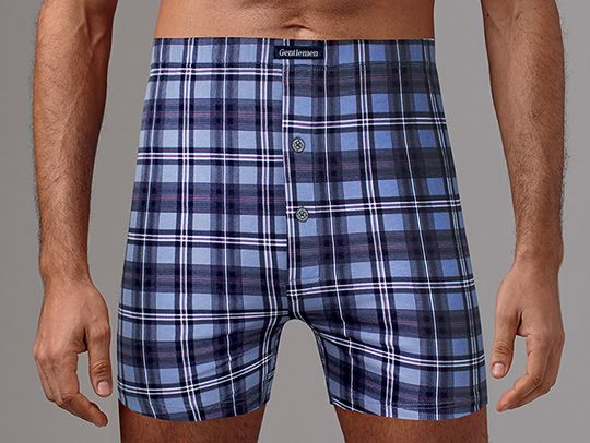 Хлопковые мужские трусы-боксеры в клетку 2