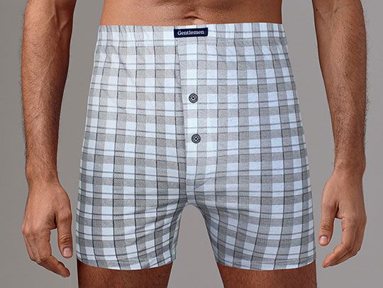Мужские трусы-боксеры в серую клетку 2