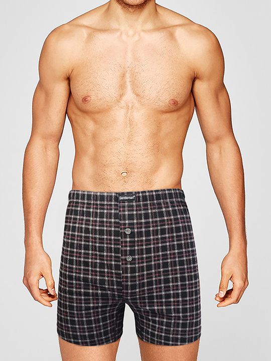 Мужские трусы-боксеры свободного кроя в клеточку 2