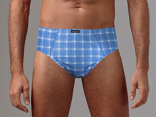Набор из 2 клетчатых трусов - серых и голубых 2
