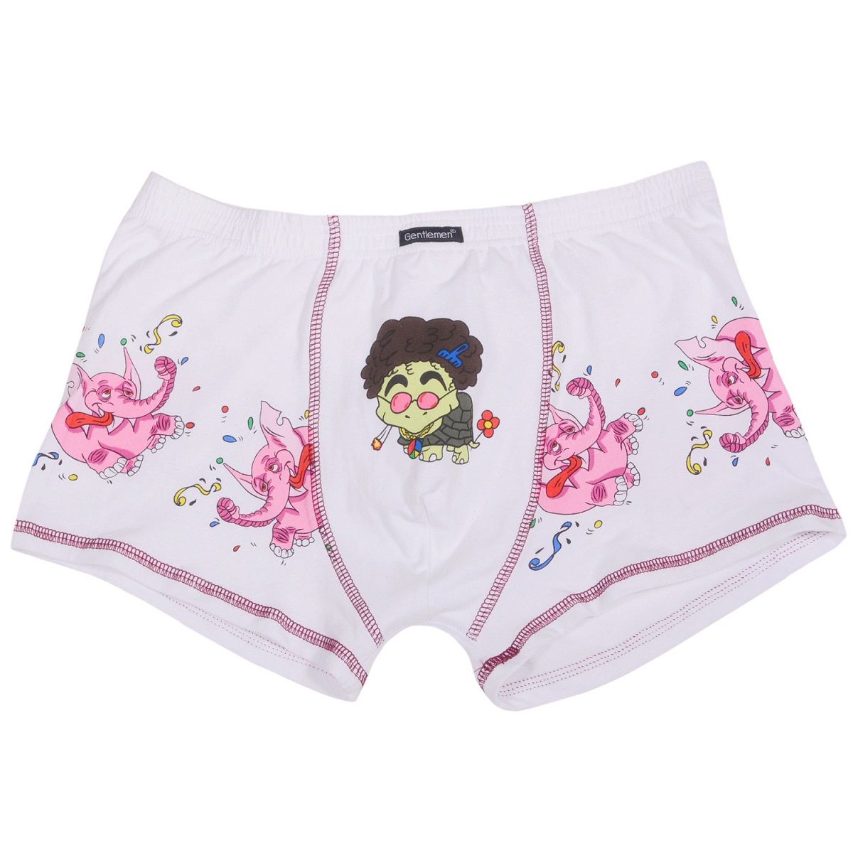 Мужские трусы-боксеры с забавным принтом - слонами и черепахой 2