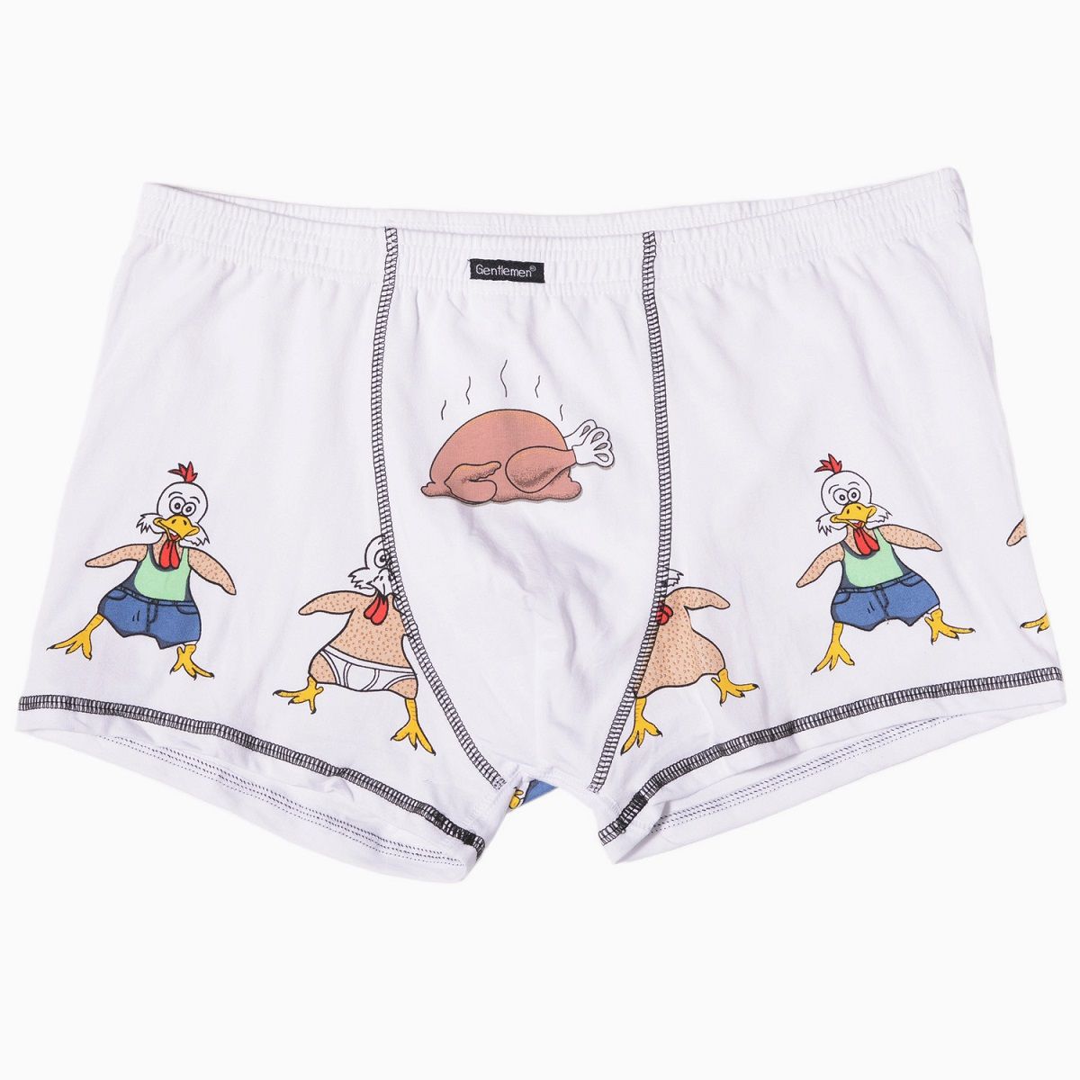 Мужские трусы-боксеры с принтом в виде ощипанных курочек 2
