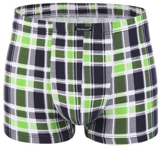 Мужские хлопковые трусы-боксеры в клетку 1