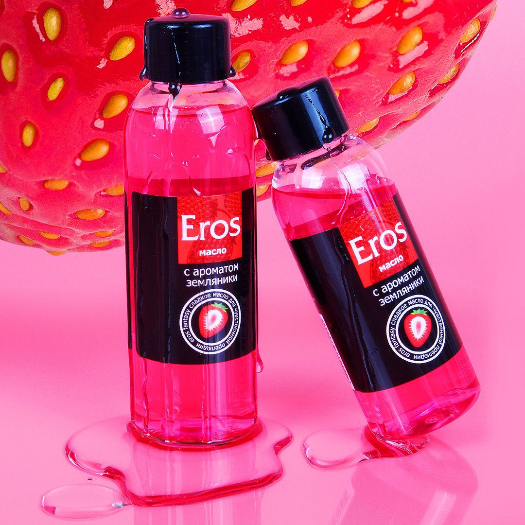 Массажное масло Eros Fantasy с ароматом земляники - 50 мл. 5