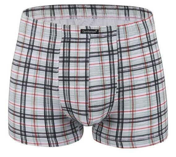 Облегающие мужские трусы-боксеры с принтом в клетку 1