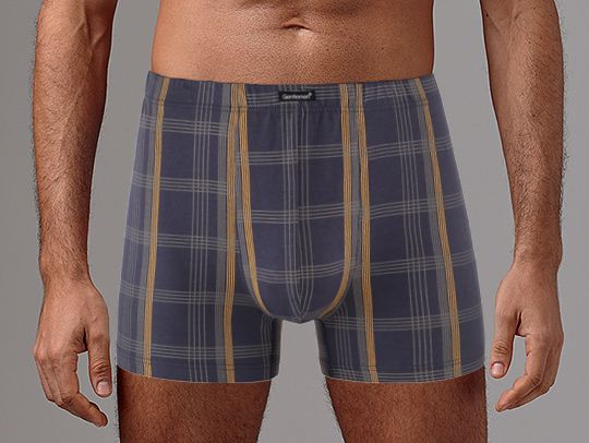 Мужские трусы-боксеры в клетку из высококачественного хлопка 1
