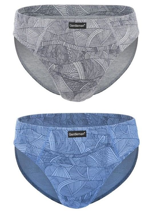 Набор из 2 трусов-слипов с рисунком - серых и голубых 1