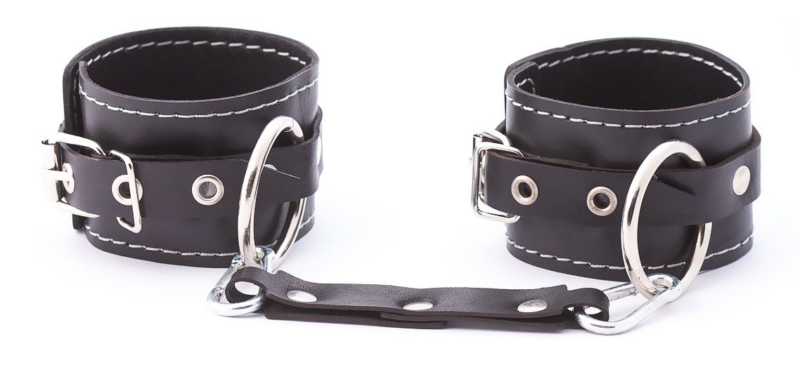 Кожаные двухслойные оковы с регулируемыми ремешками 1
