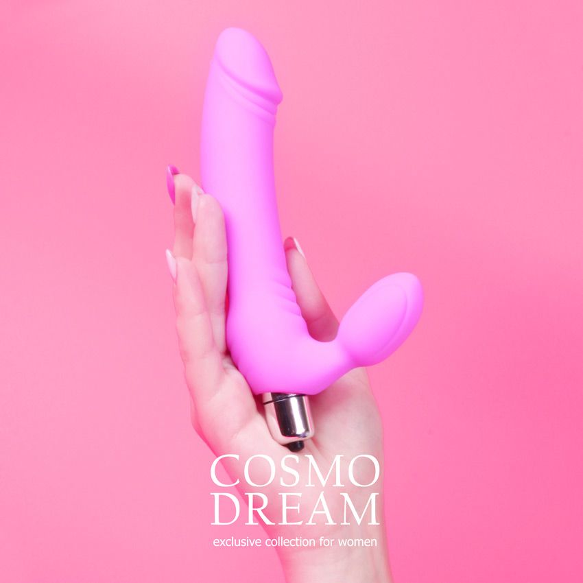 Розовый силиконовый вибромассажер-реалистик - 14,5 см. 5