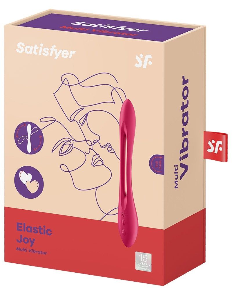 Красный многофункциональный вибратор для пар Satisfyer Elastic Joy 4