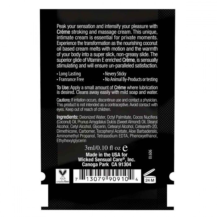 Крем для массажа и мастурбации Wicked Stroking and Massage Creme - 3 мл. 2
