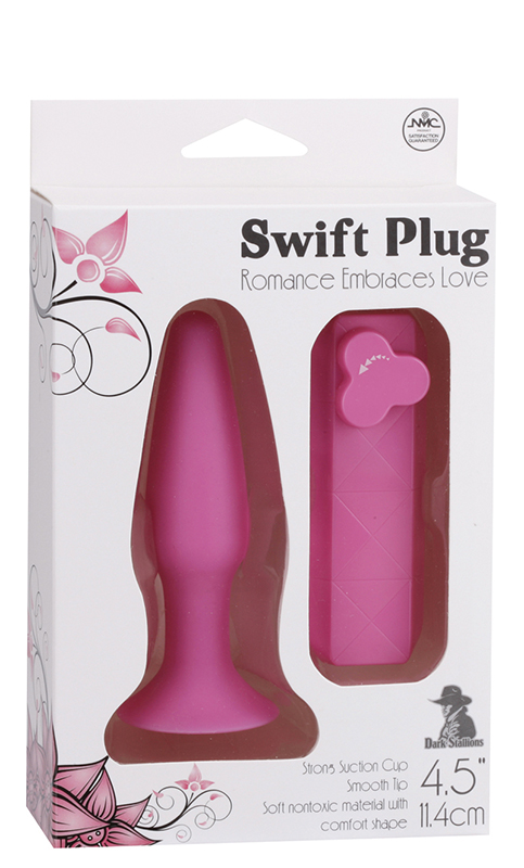 Розовая вибровтулка с выносным пультом управления - 11,4 см. 2