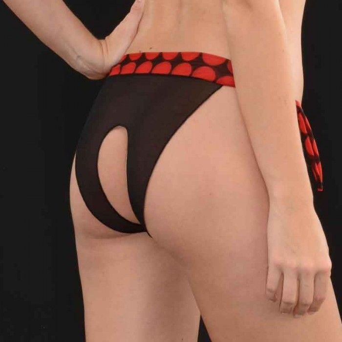 Откровенные трусики-танга в контрастный горошек 2