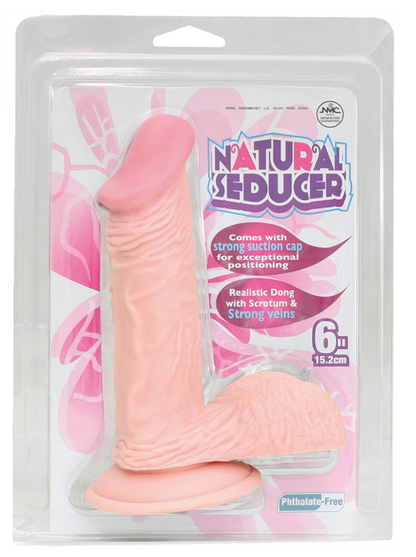 Телесный фаллоимитатор на присоске NATURAL SEDUCER 6 FLESH DONG - 15,2 см. 2