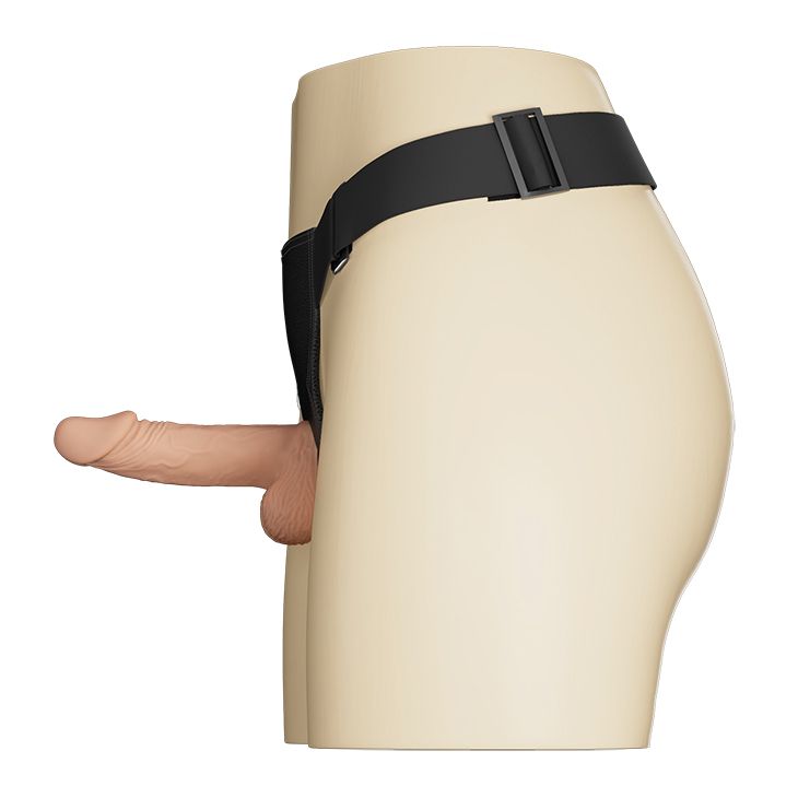 Женский страпон на регулируемых ремешках с вибрацией - 19,4 см. 6