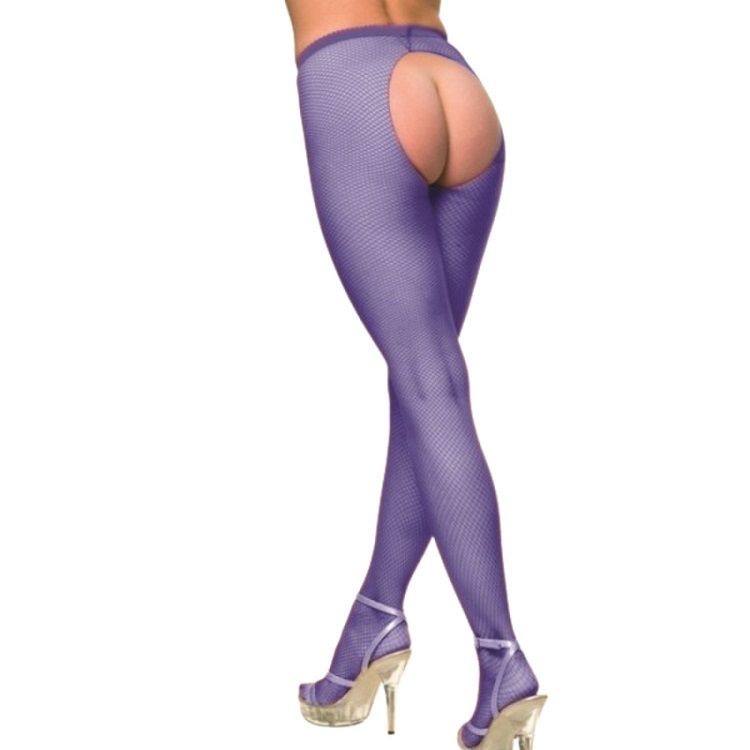 Колготки в мелкую сетку с открытыми ягодицами 4