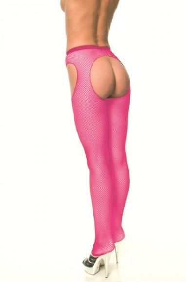 Колготки в мелкую сетку с вырезами 1