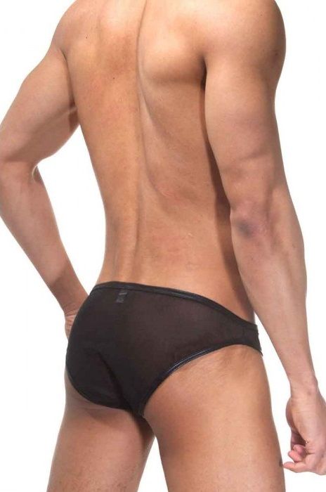 Черные трусы-слипы с блестящей окантовкой 2