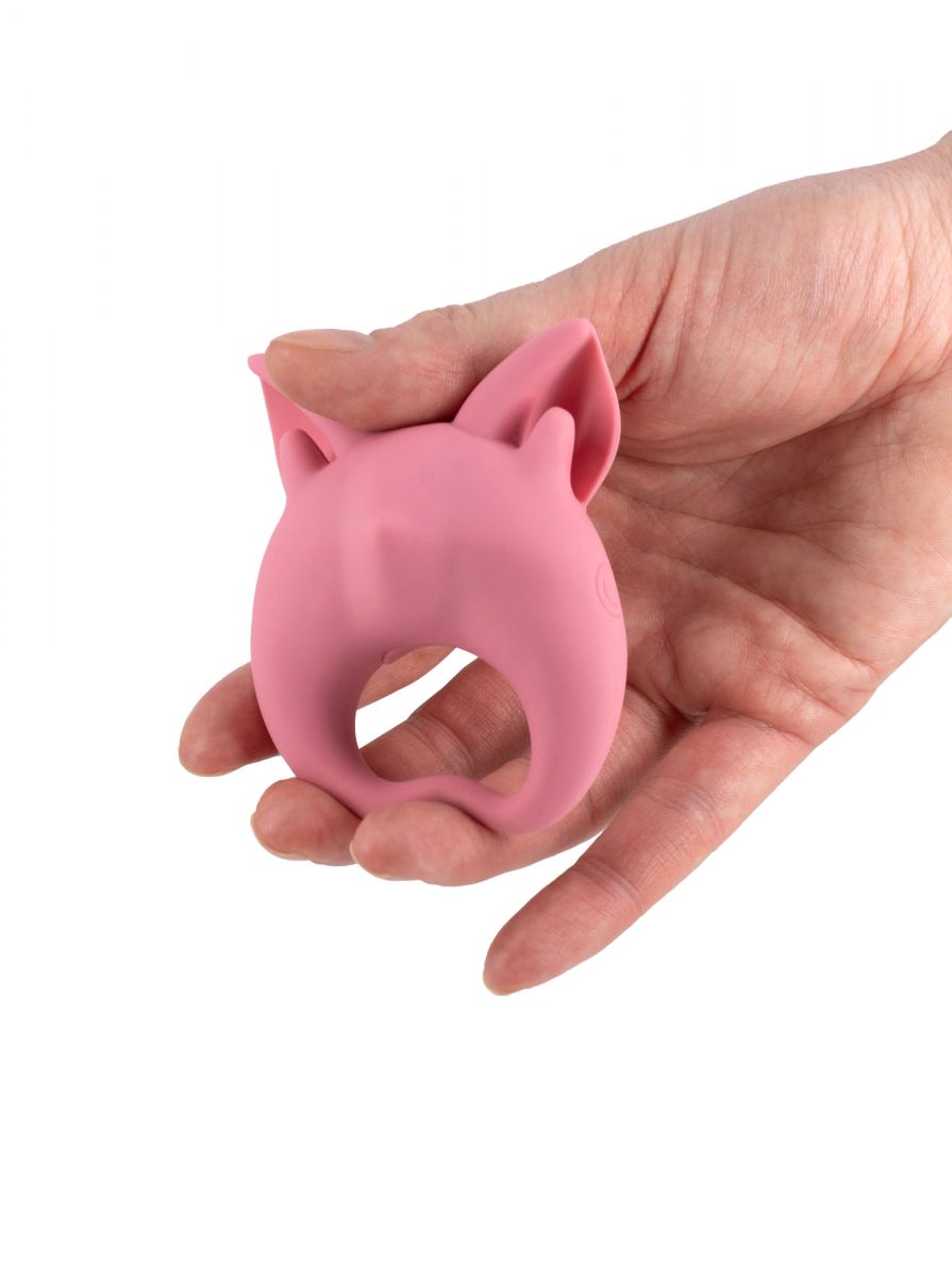 Розовое перезаряжаемое эрекционное кольцо Kitten Kiki 6
