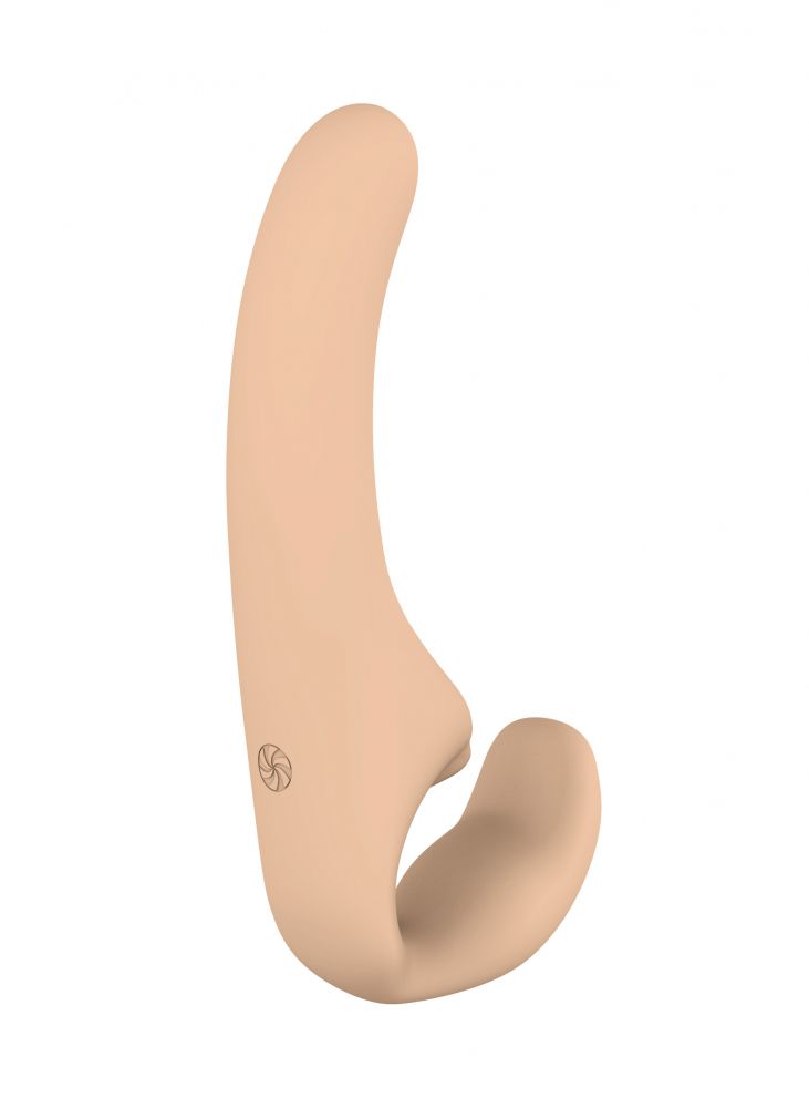 Бежевый безремневой страпон Temptation 1