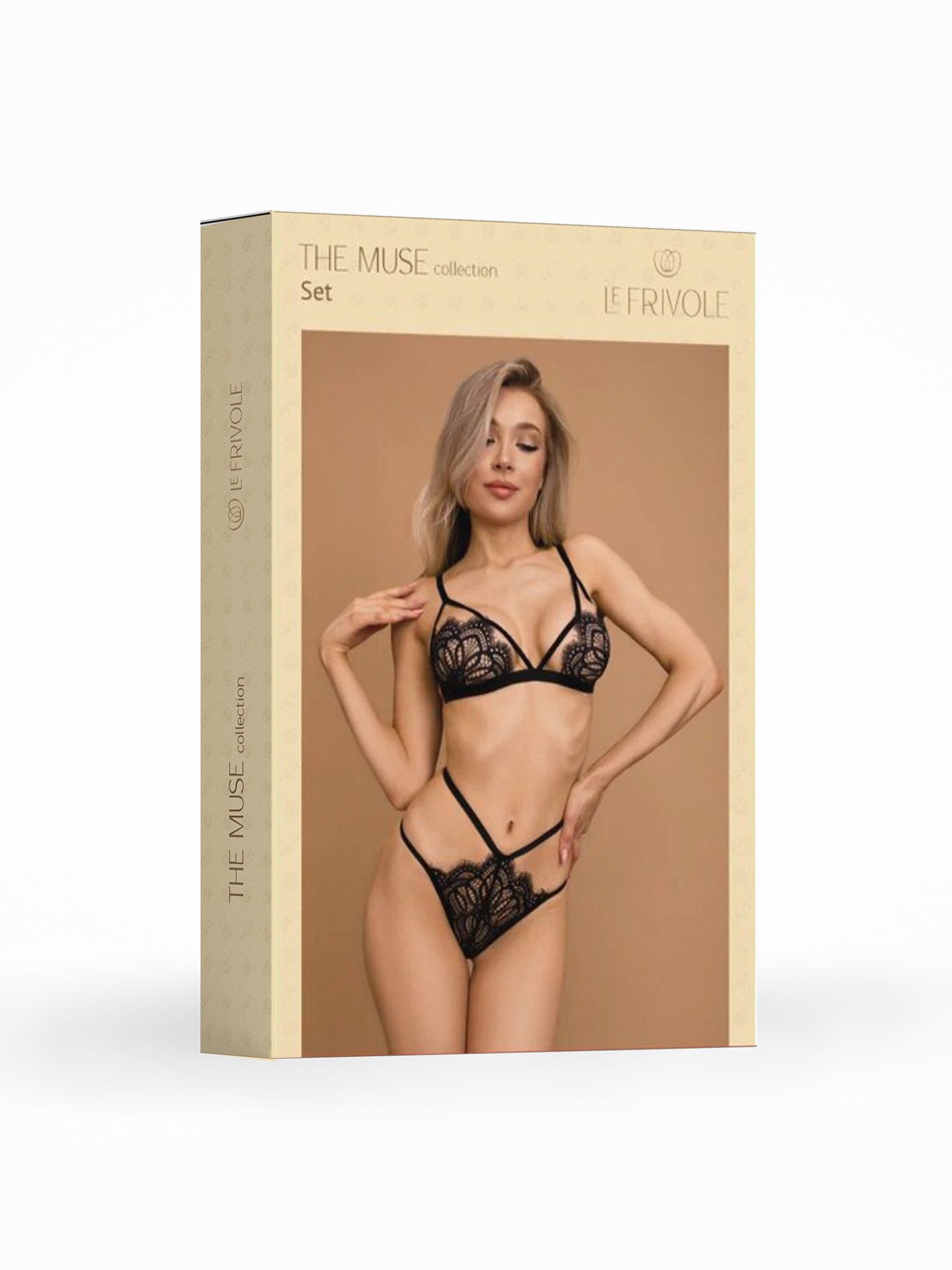 Контурный комплект с кружевом и стрепами 6