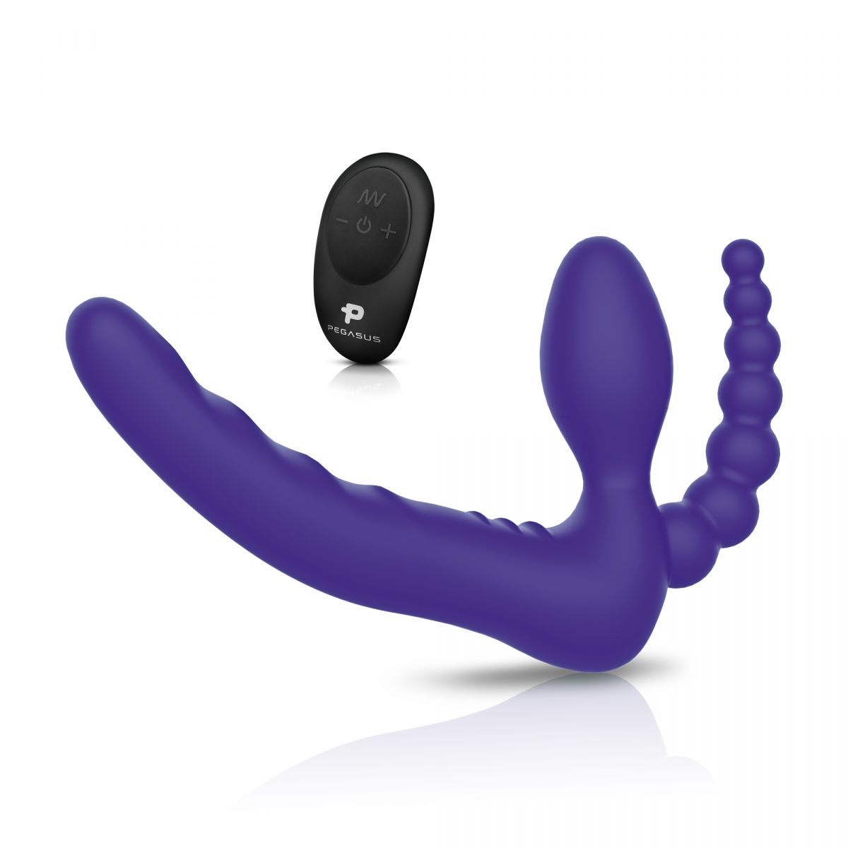 Фиолетовый безремневой страпон с пультом ДУ 7’’ Remote Control Strapless - 24 см. 1