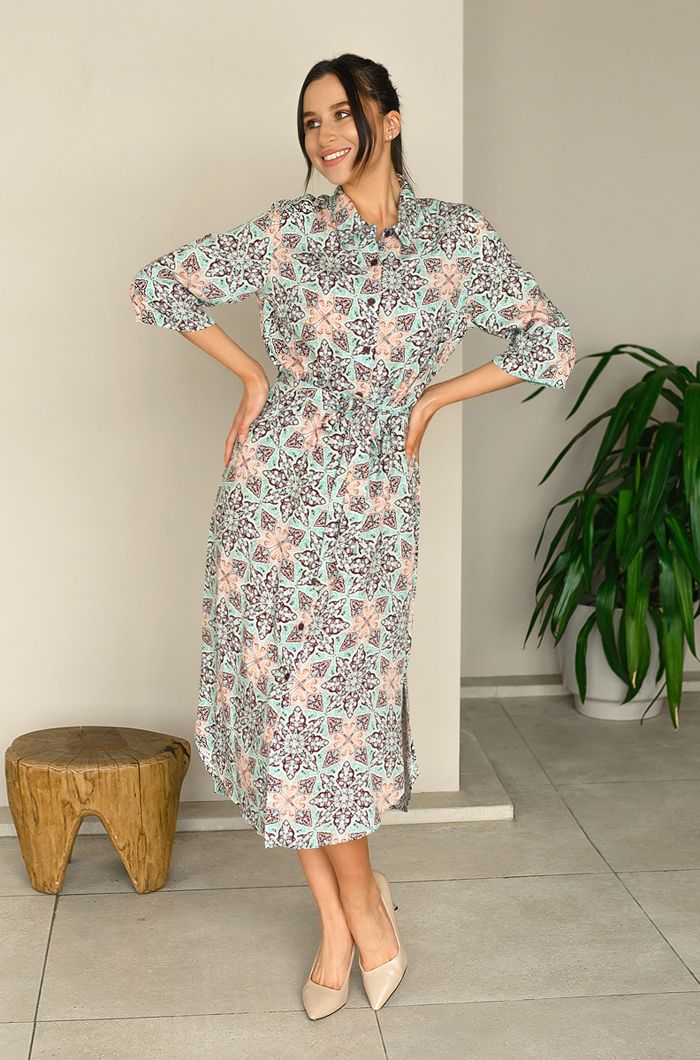 Туника из яркой принтованной вискозы Simona 1