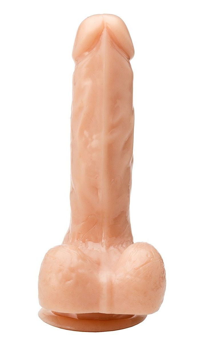 Телесный реалистичный фаллоимитатор - 18 см. 2