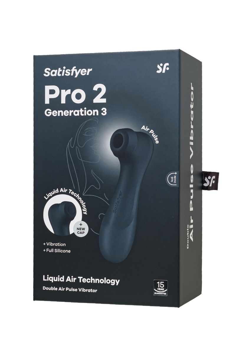 Черный вакуумный стимулятор клитора Satisfyer Pro 2 Generation 3 7