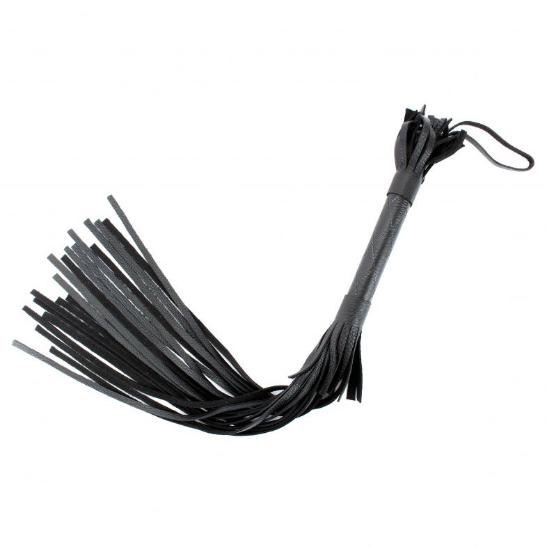 Чёрная плетка из натуральной кожи - 60 см. 2