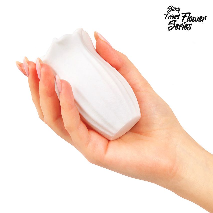 Белый нереалистичный мастурбатор в форме бутона цветка Datura 6