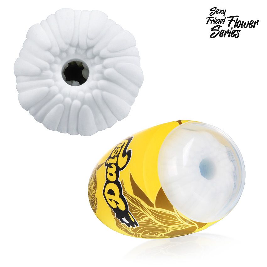 Белый нереалистичный мастурбатор в форме бутона цветка Daisy 4