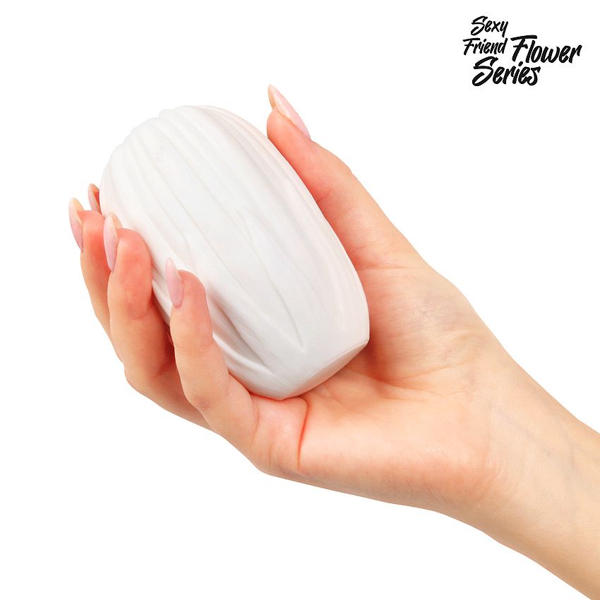 Белый нереалистичный мастурбатор в форме бутона цветка Daisy 6