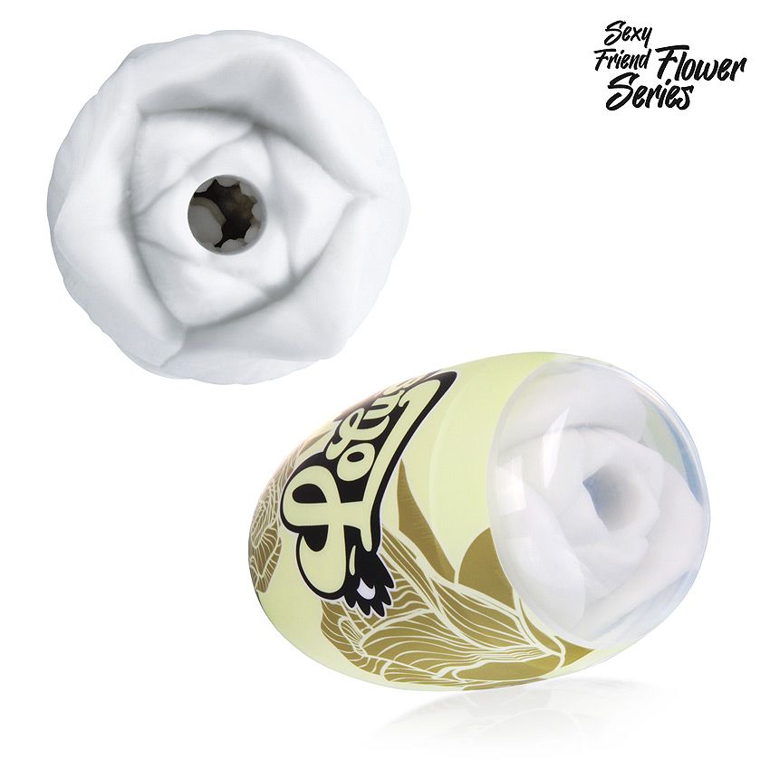 Белый нереалистичный мастурбатор в форме бутона цветка Lotus 4