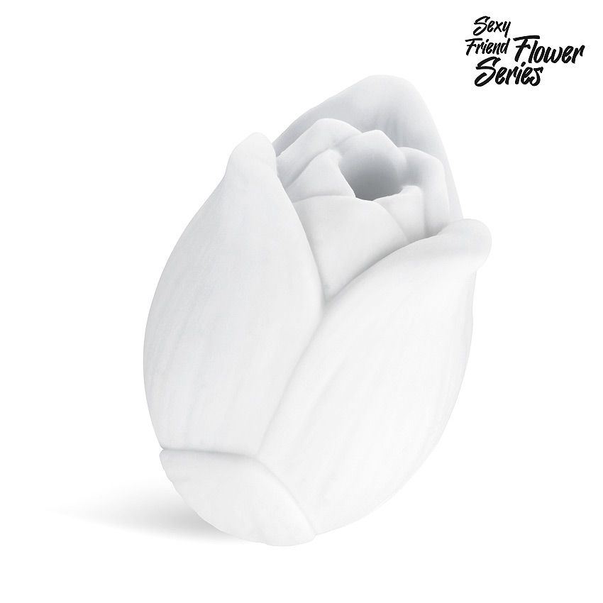 Белый нереалистичный мастурбатор в форме бутона цветка Lotus 1