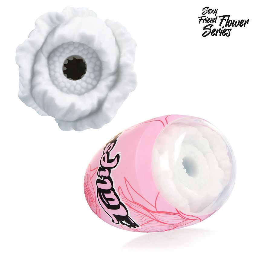 Белый нереалистичный мастурбатор в форме бутона цветка Tulips 4
