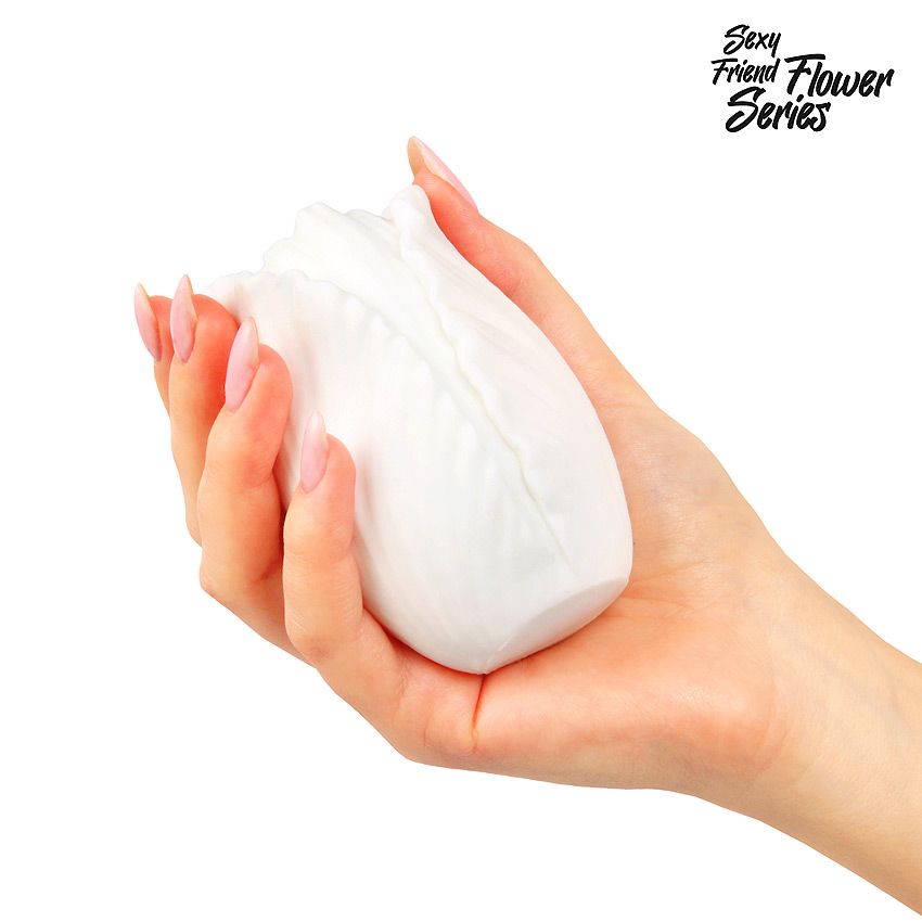 Белый нереалистичный мастурбатор в форме бутона цветка Tulips 6
