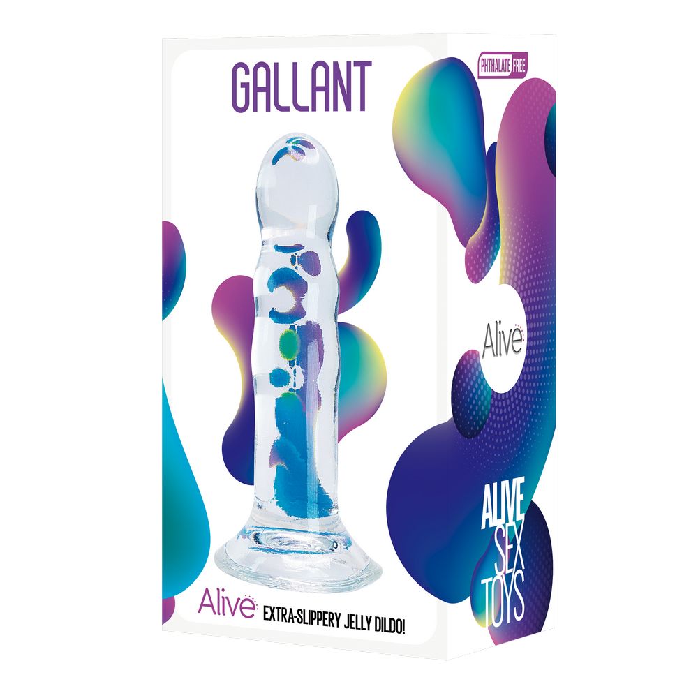 Прозрачный фаллоимитатор на присоске Gallant Jelly Dildo - 16 см. 2