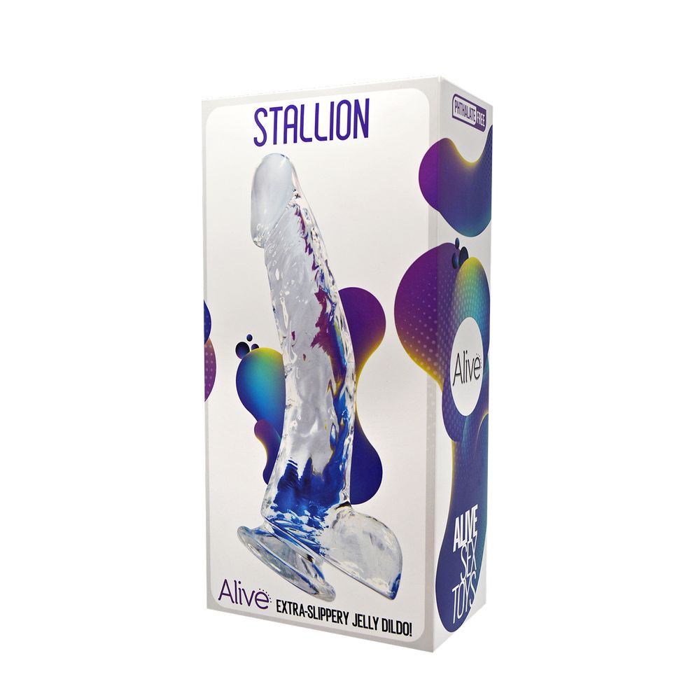 Прозрачный фаллоимитатор на присоске Stallion Jelly Dildo - 22 см. 2