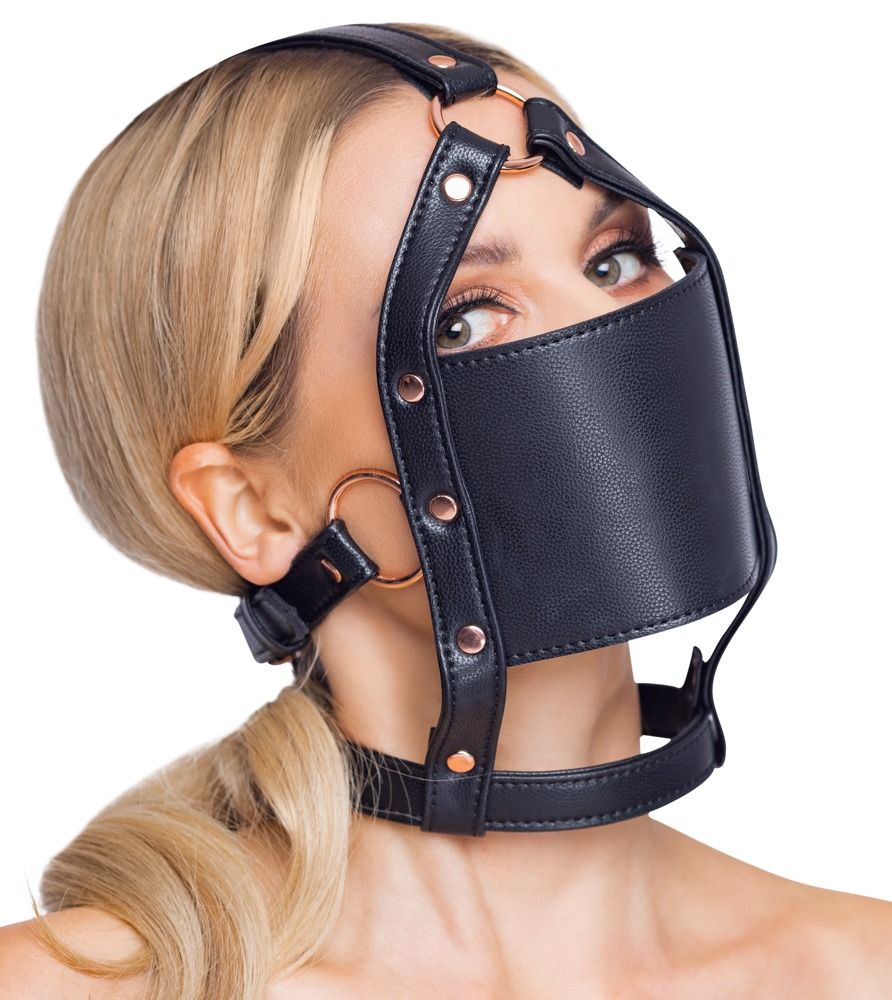 Черный намордник с кляпом-шаром Head Harness With A Gag 1