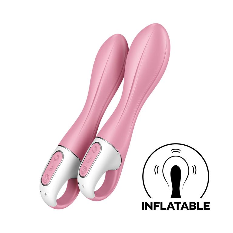 Розовый вибромассажер с функцией расширения Air Pump Vibrator 2 - 20,9 см. 1