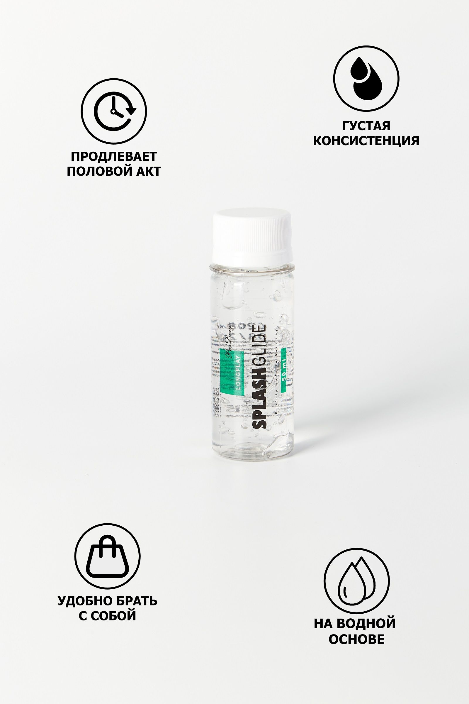 Пролонгирующий лубрикант на водной основе Splashglide Long Play Prolong - 50 мл. 7