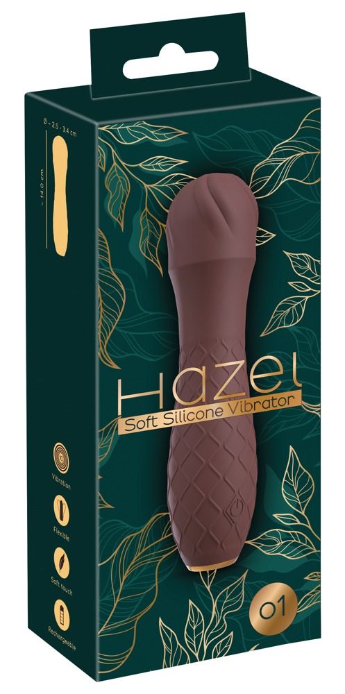 Коричневый вибратор-жезл Hazel 01 - 14 см. 6