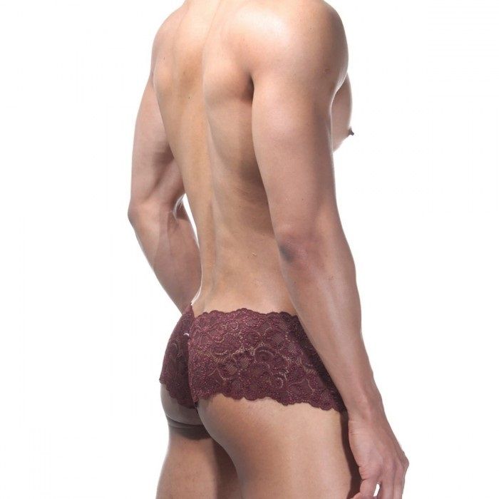 Кружевные трусы-хипсы с белой вставкой 2