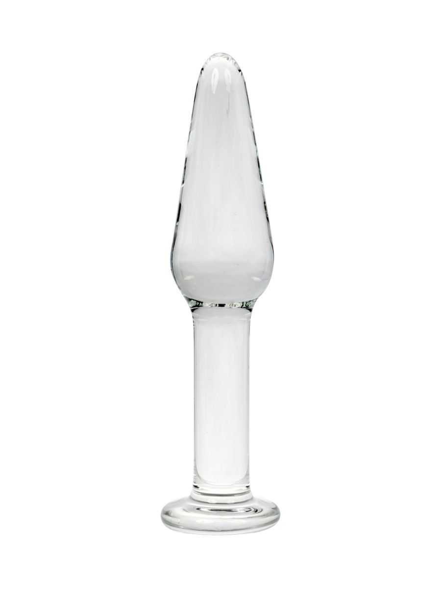 Прозрачный удлиненный анальный плаг из стекла - 12 см. 1