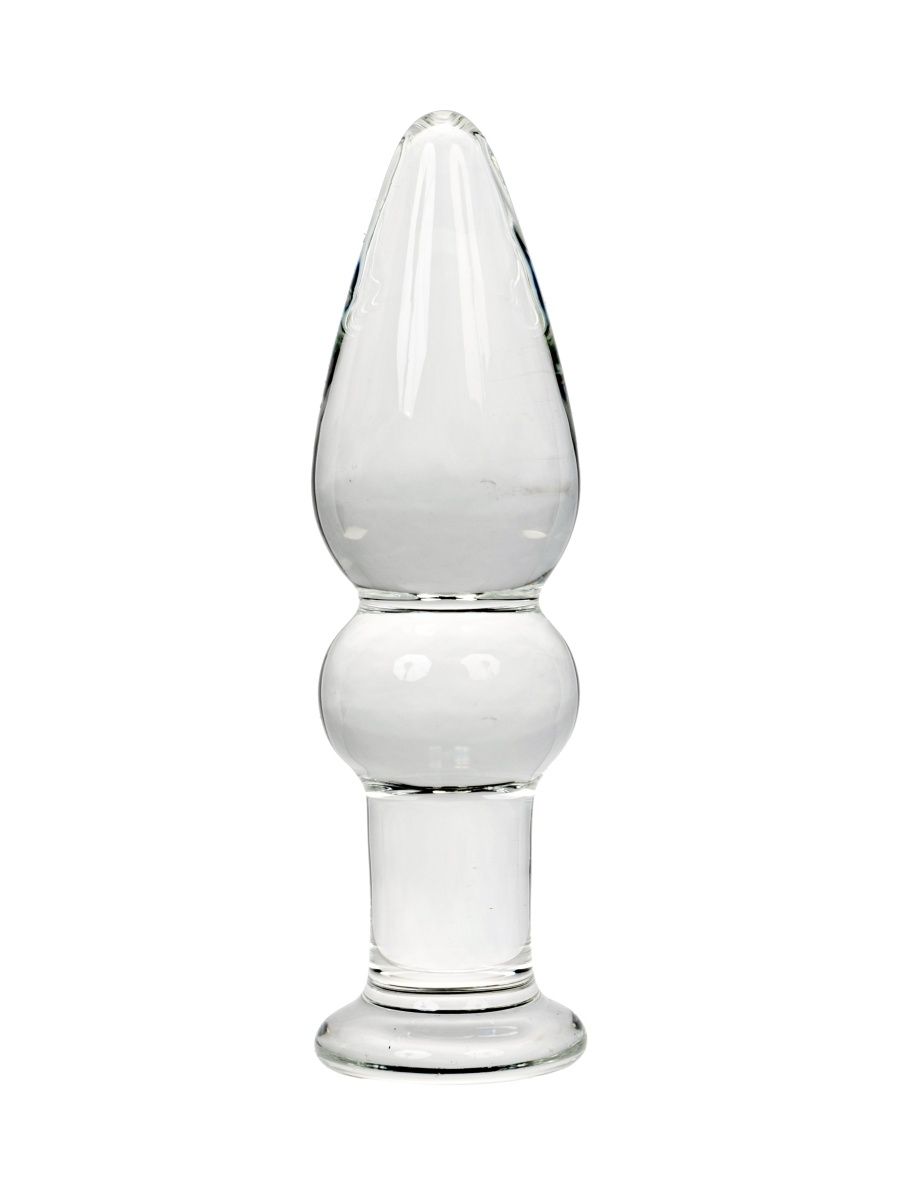 Прозрачный фигурный анальный плаг из стекла - 11 см. 1