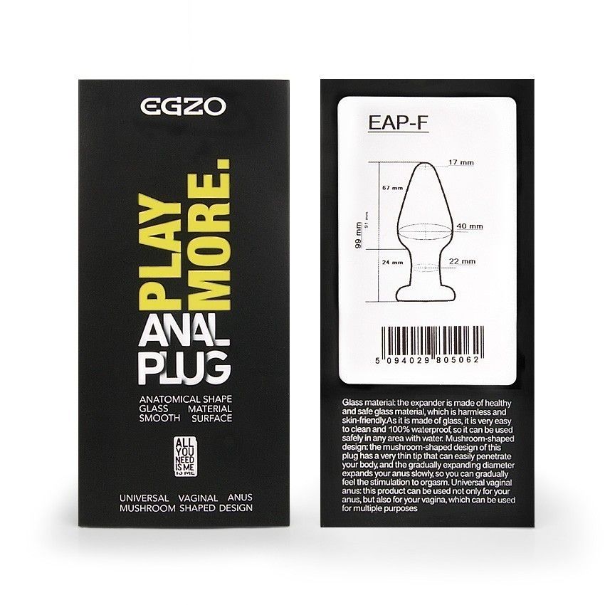 Прозрачный анальный плаг из стекла - 10,5 см. 4