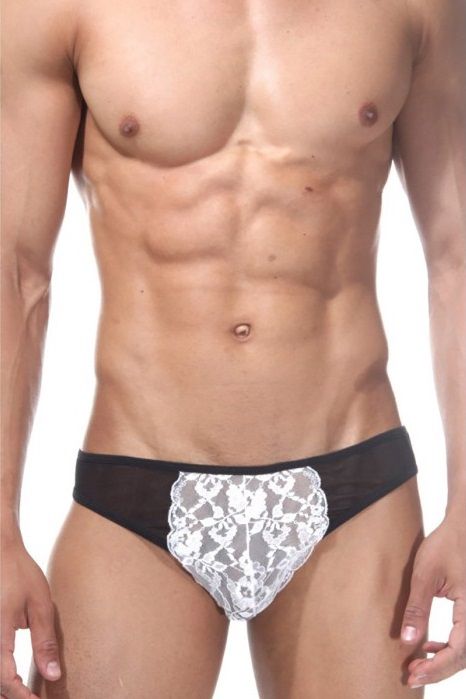 Черно-белые трусы-слипы 1