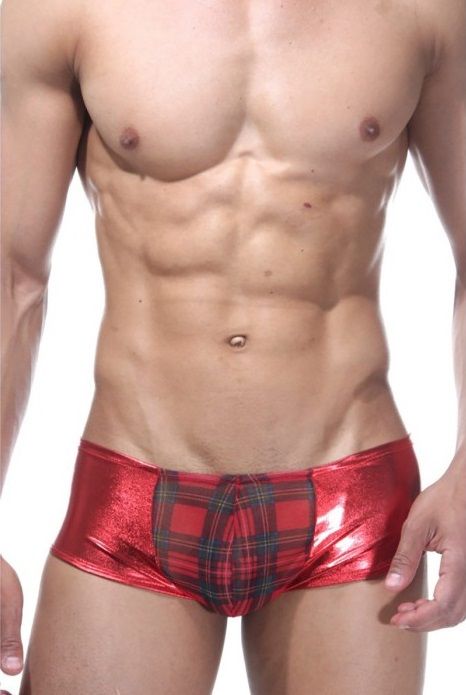 Красные блестящие трусы-хипсы 1