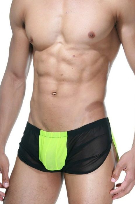 Мужские черно-лаймовые шорты 1